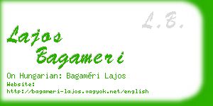 lajos bagameri business card